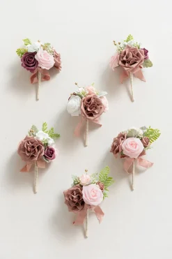 Mini Ready-to-Use Flower Centerpiece Set in Dusty Rose & Cream | Clearance