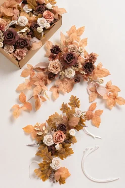 Modular Garlands Arch Decor in Walnut Brown & Sand Beige | Clearance