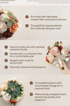 Round Bridesmaid Bouquet in Dusty Blue & Navy