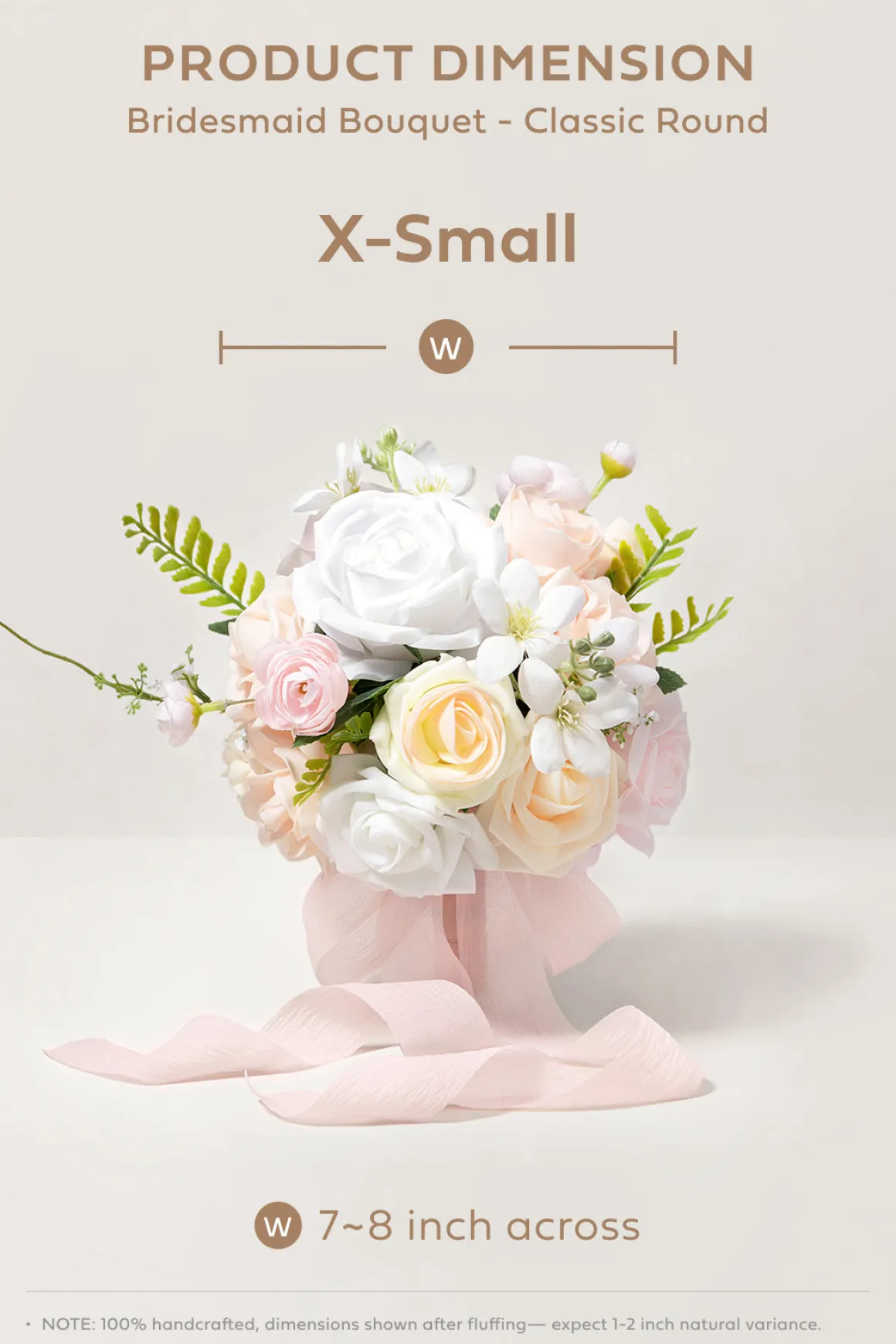 Round Bridesmaid Bouquets in Blush & Cream