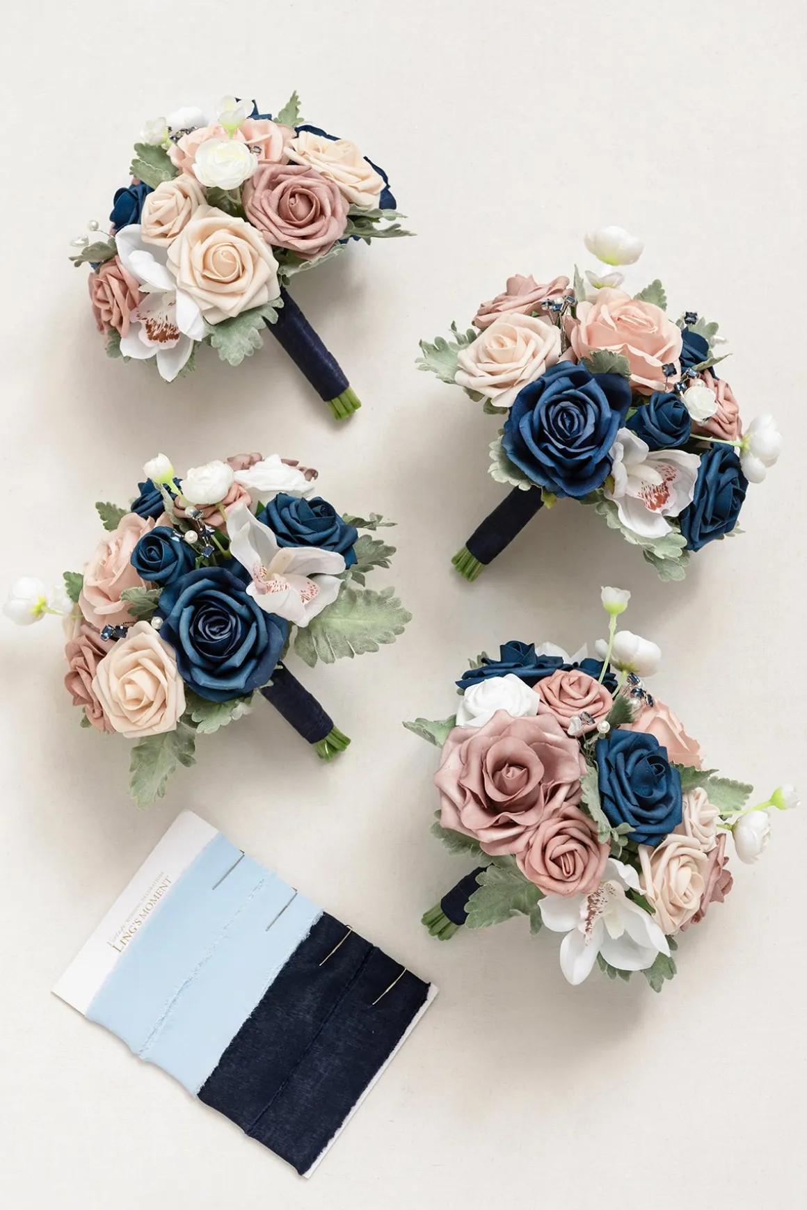Round Bridesmaid Bouquets in 7" Round (Set of 4)