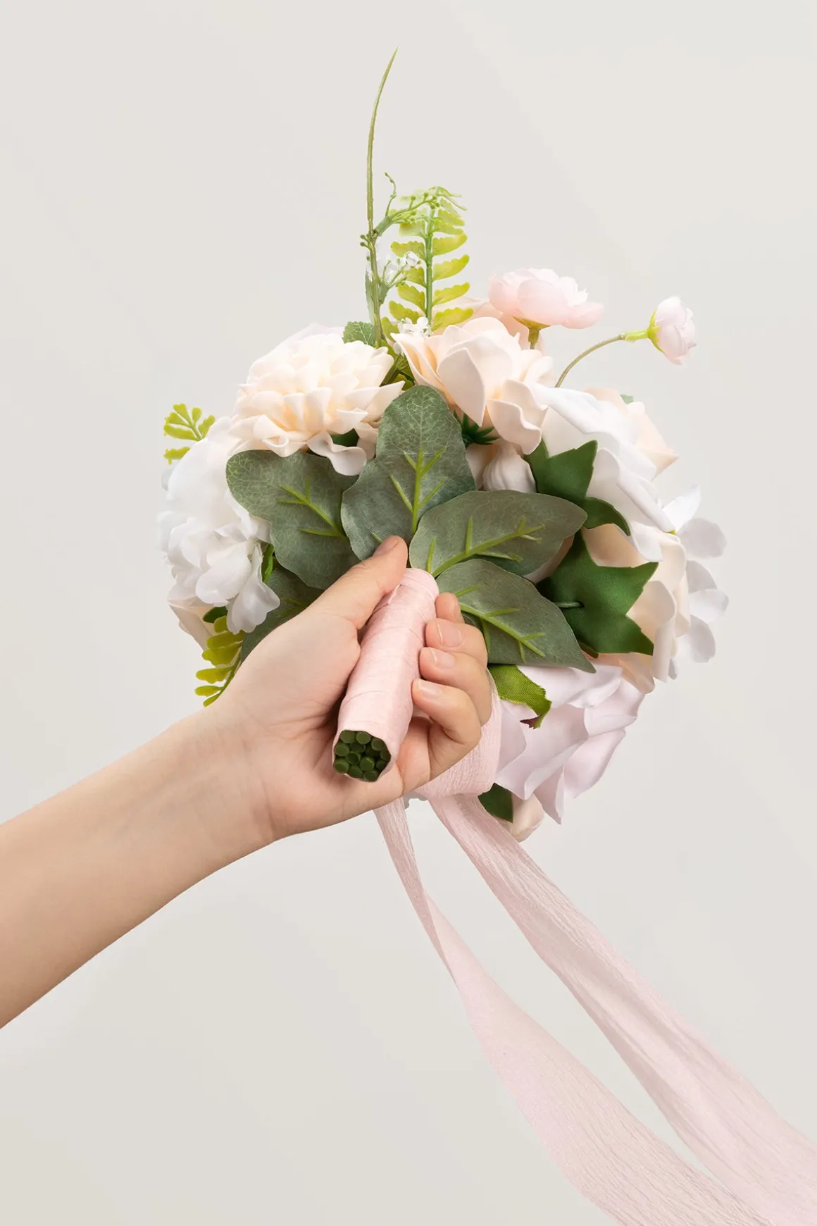 Round Bridesmaid Bouquets in Blush & Cream (Set of 4) | Clearance