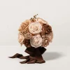 Round Bridesmaid Bouquets in Earth Brown & Sand Beige (Set of 4)