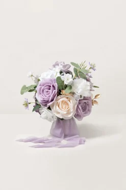 Round Bridesmaid Bouquets in Lilac & White | Clearance