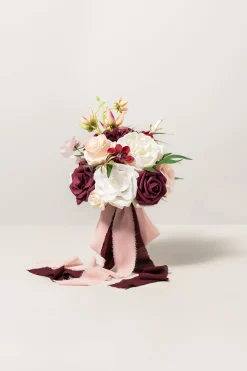 Round Bridesmaid Bouquets in Romantic Marsala | Clearance