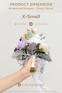 Round Bridesmaid Bouquets in Lilac & Gold | Clearance