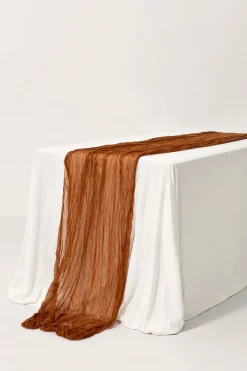 Rustic Gauze Cheesecloth Table Runner 35