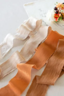 Sheer Frayed Chiffon Ribbons 1.5" w x 4.5ft - Ombre Colors