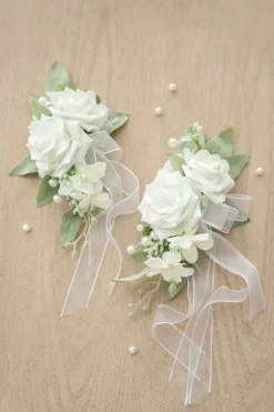 Shoulder Corsages in White | Clearance