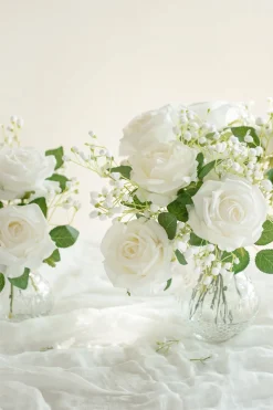 3.5" Silk Vendela Rose with Stem - Ivory | Clearance