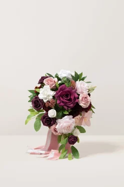 Small Cascade Bridal Bouquet in Romantic Marsala