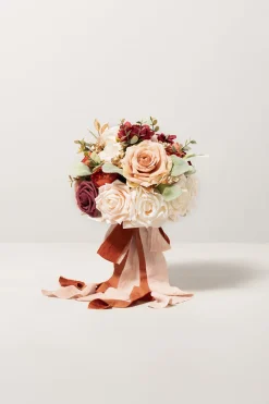 Small Cascade Bridal Bouquet in Sunset Terracotta
