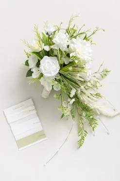 Small Cascade Bridal Bouquet in May Lily & Olive