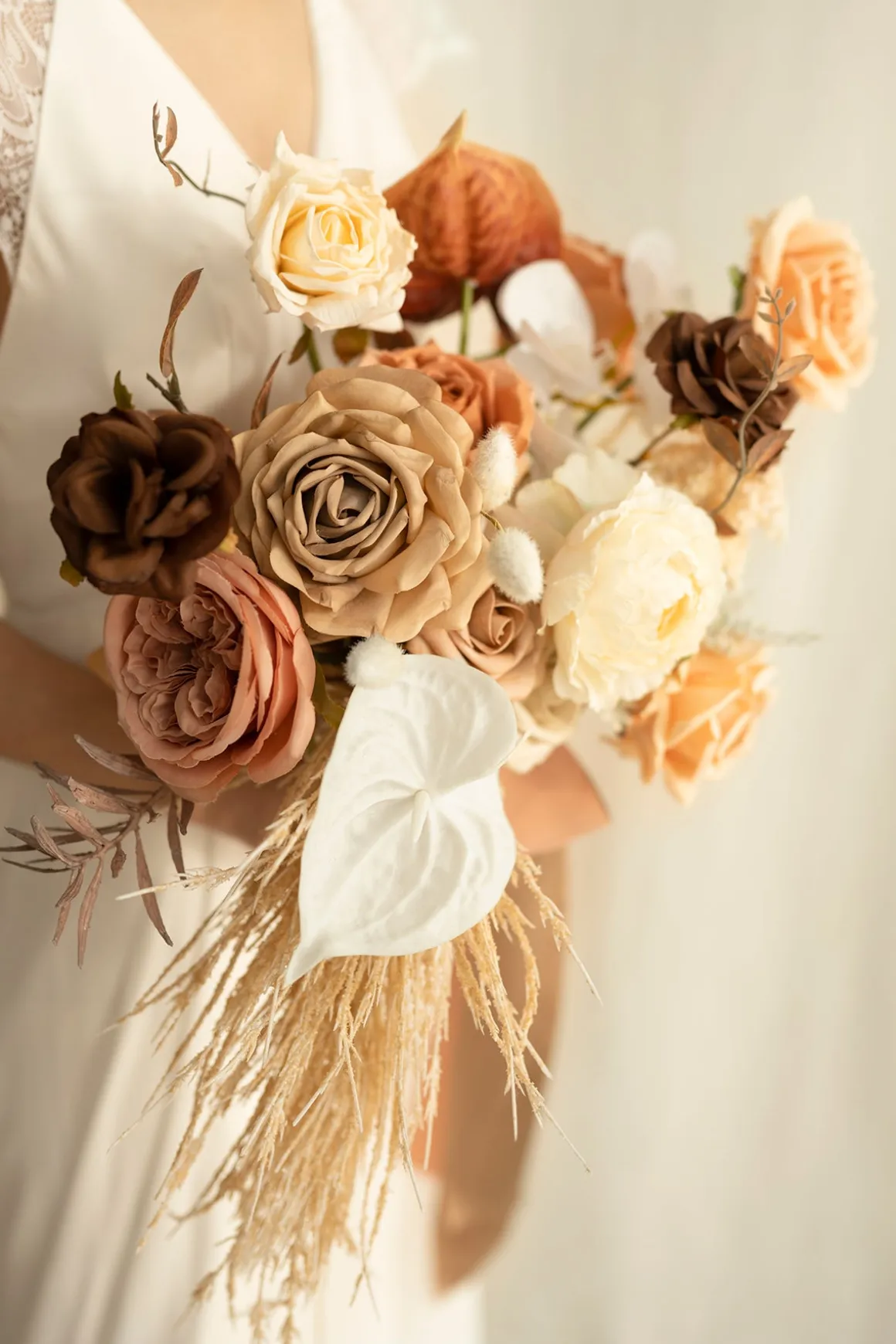 Small Cascade Bridal Bouquet in Rust & Sepia | Clearance