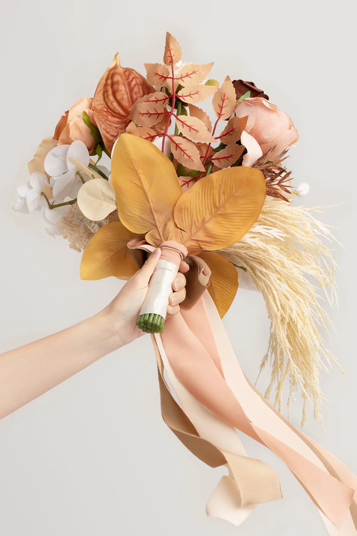 Small Cascade Bridal Bouquet in Rust & Sepia | Clearance