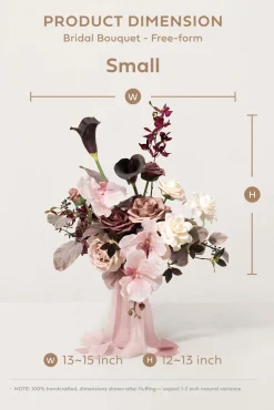 Small Free-Form Bridal Bouquet in Flowing Mauve Romance | Clearance