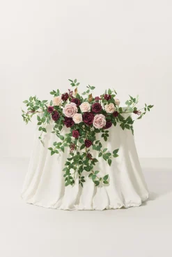 Sweetheart Table Floral Swags in Romantic Marsala