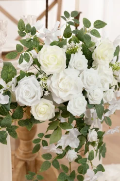 Sweetheart Table Floral Swags in White & Sage