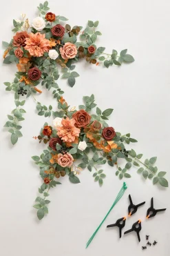 Sweetheart Table Floral Swags in Sunset Terracotta