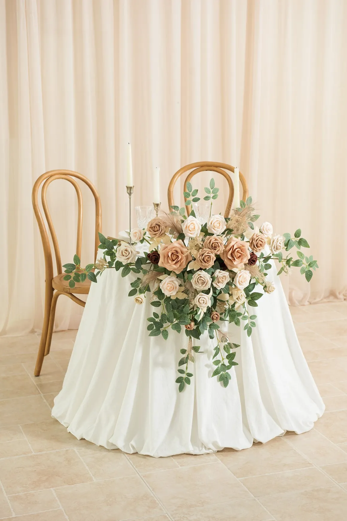 Sweetheart Table Floral Swags in Beige & Sage | Clearance