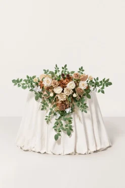 Sweetheart Table Floral Swags in Earth Brown & Tawny Beige