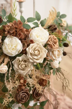 Sweetheart Table Floral Swags in Earth Brown & Tawny Beige