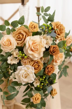 Sweetheart Table Floral Swags in Sunny Peach & Apricot (Set of 2) | Clearance