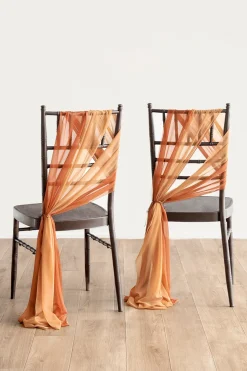 Wedding Aisle Chair Flower Decoration in Sunset Terracotta