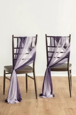 Wedding Aisle Chair Flower Decoration in Lilac & Gold