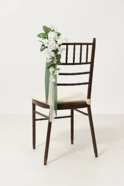 Wedding Aisle Decoration Pew Flowers in White & Sage