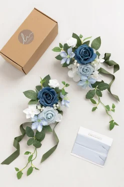 Wedding Aisle Decoration Pew Flowers in Dutch Blue & Powder Blue