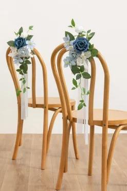 Wedding Aisle Decoration Pew Flowers in Dutch Blue & Powder Blue