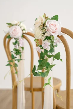 Wedding Aisle Decoration Pew Flowers in Blush