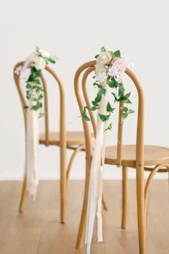Wedding Aisle Decoration Pew Flowers in Blush