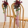 Wedding Aisle Decoration Pew Flowers in Black Baccara & Burgundy (Set of 2)