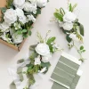 Wedding Aisle Decoration Pew Flowers in White & Sage (Set of 8)