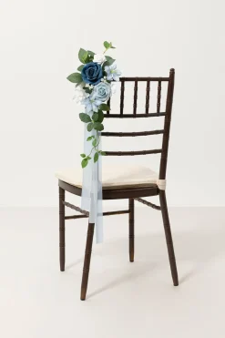 Wedding Aisle Decoration Pew Flowers in Dutch Blue & Powder Blue (Set of 8) | Clearance