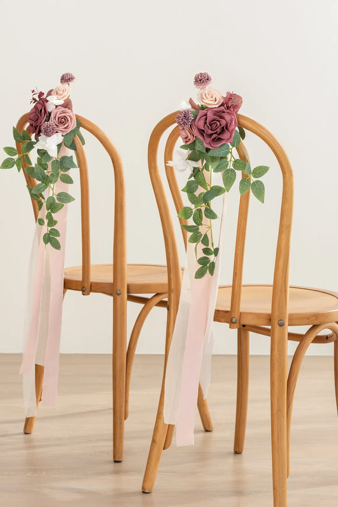 Wedding Aisle Decoration Pew Flowers in Dusty Rose & Mauve