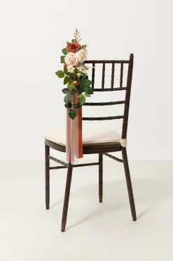 Wedding Aisle Decoration Pew Flowers in Burnt Orange & Cream | Clearance