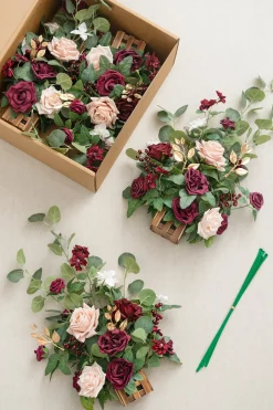 Wedding Aisle Runner Flower Arrangement in Romantic Marsala | Clearance