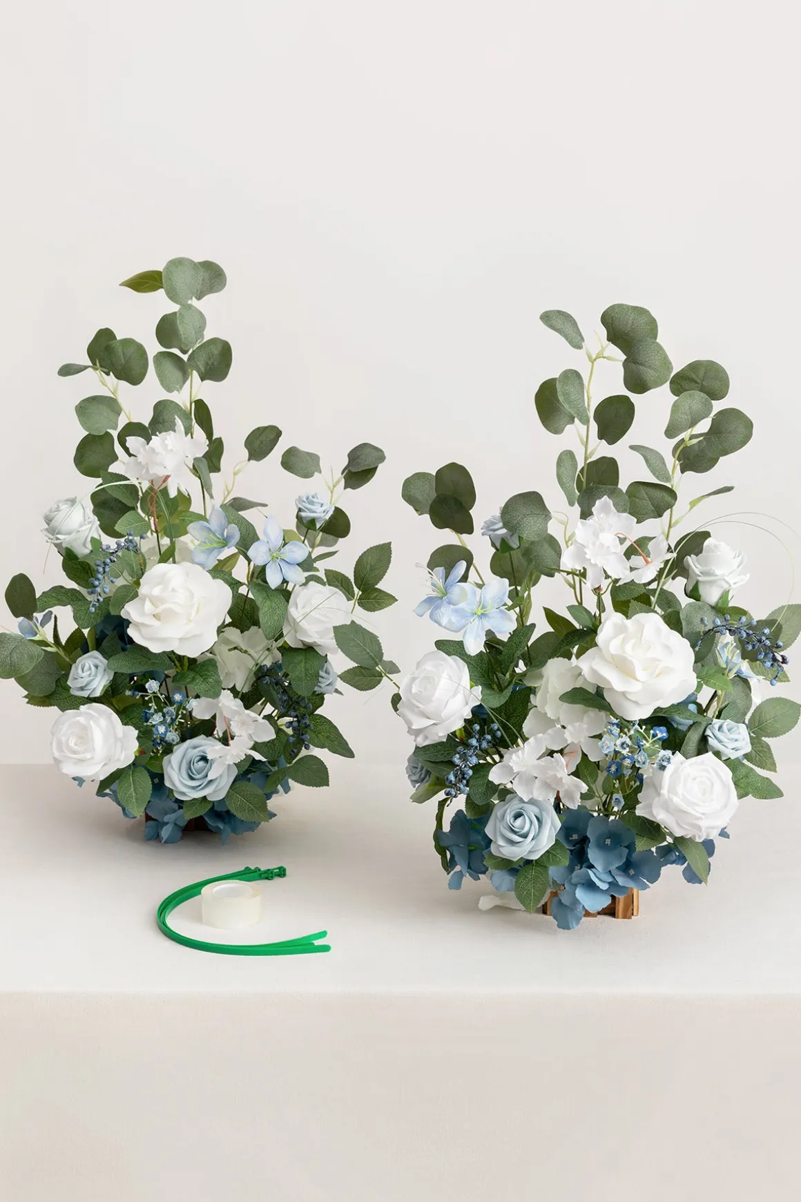 Wedding Aisle Runner Flower Arrangement in Dusty Blue & White | Clearance