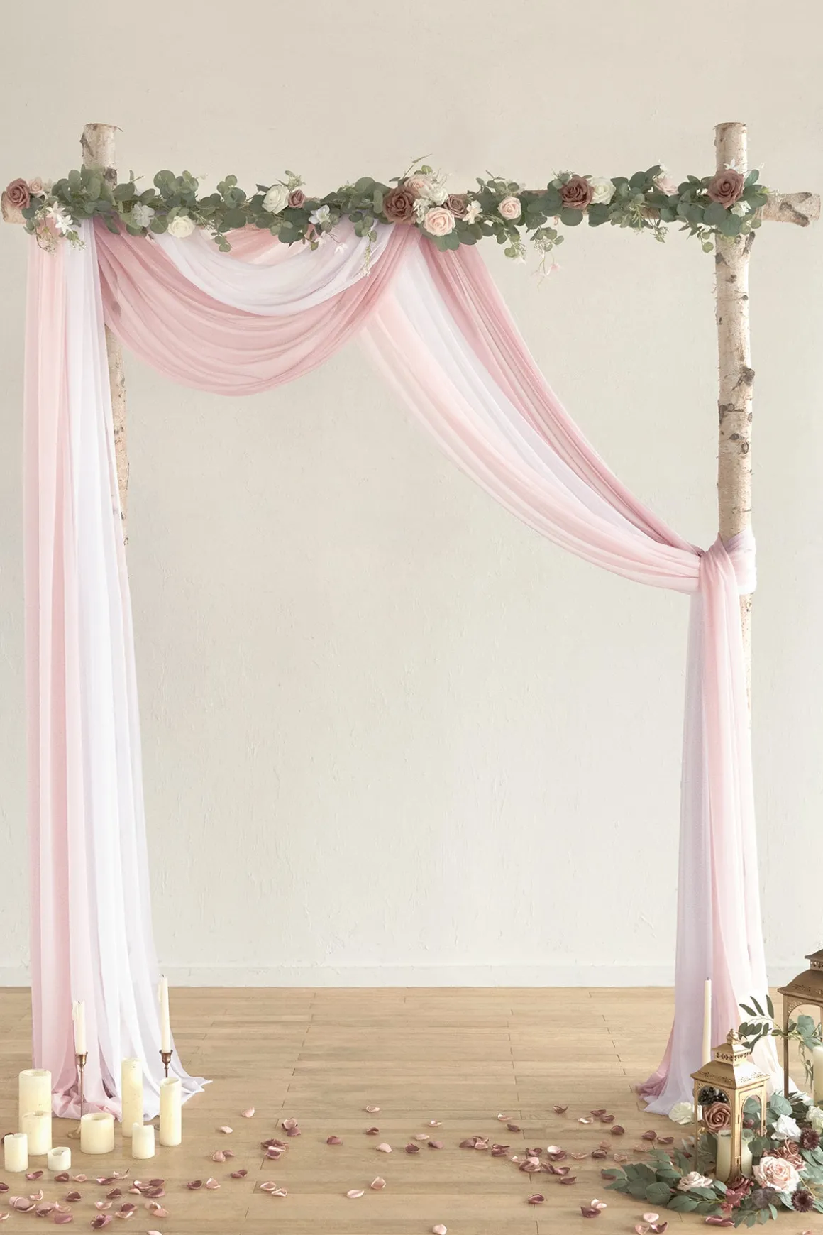 Wedding Arch Drapes in Gentle Blush