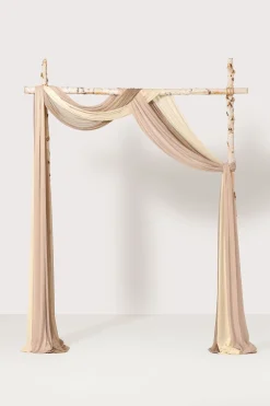 Wedding Arch Drapes in ream & Nude & Almond | Clearance