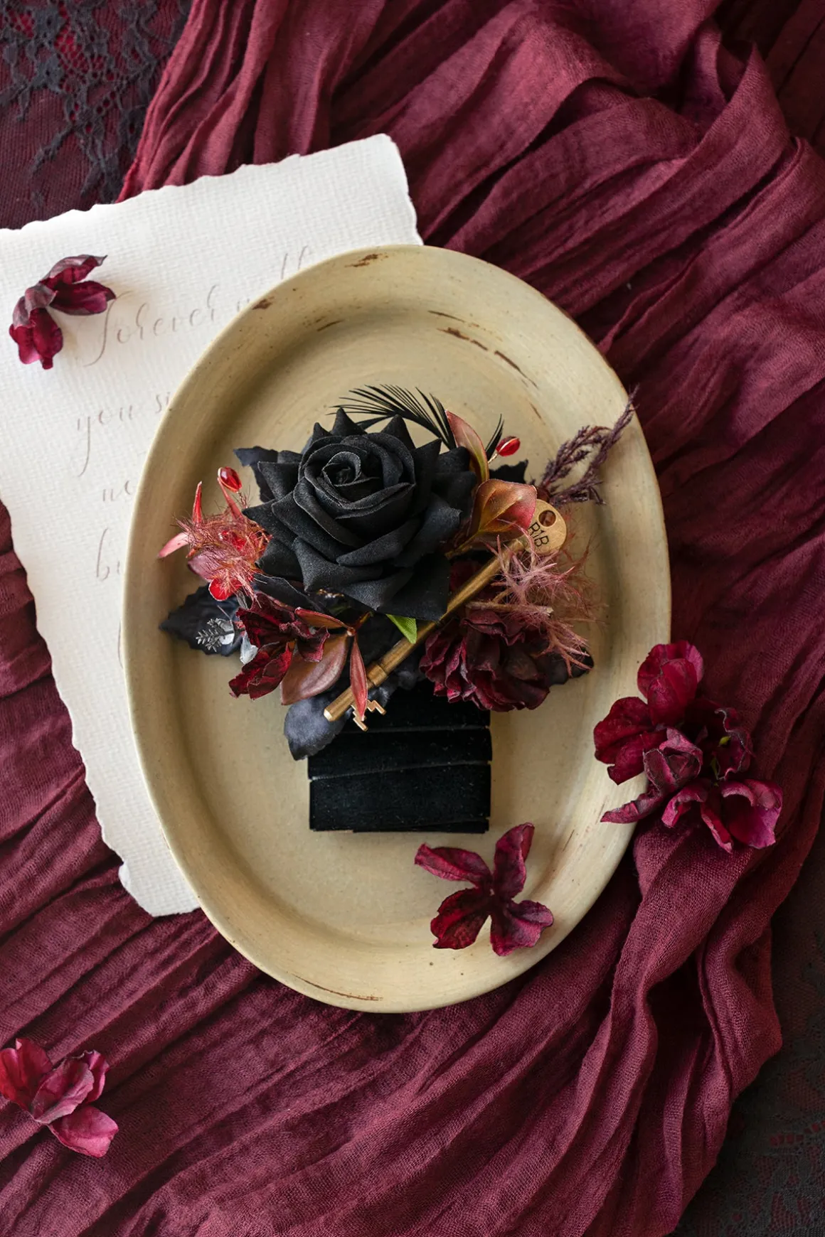 Wedding Flower Packages in Moody Burgundy & Black