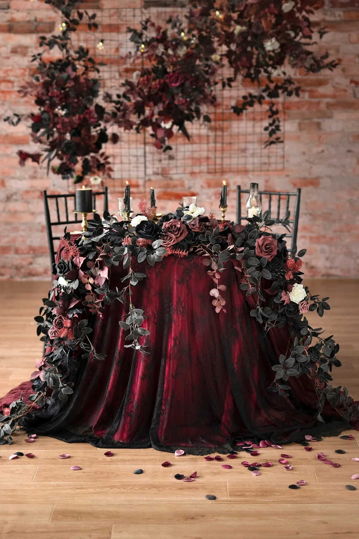 Wedding Flower Packages in Moody Burgundy & Black