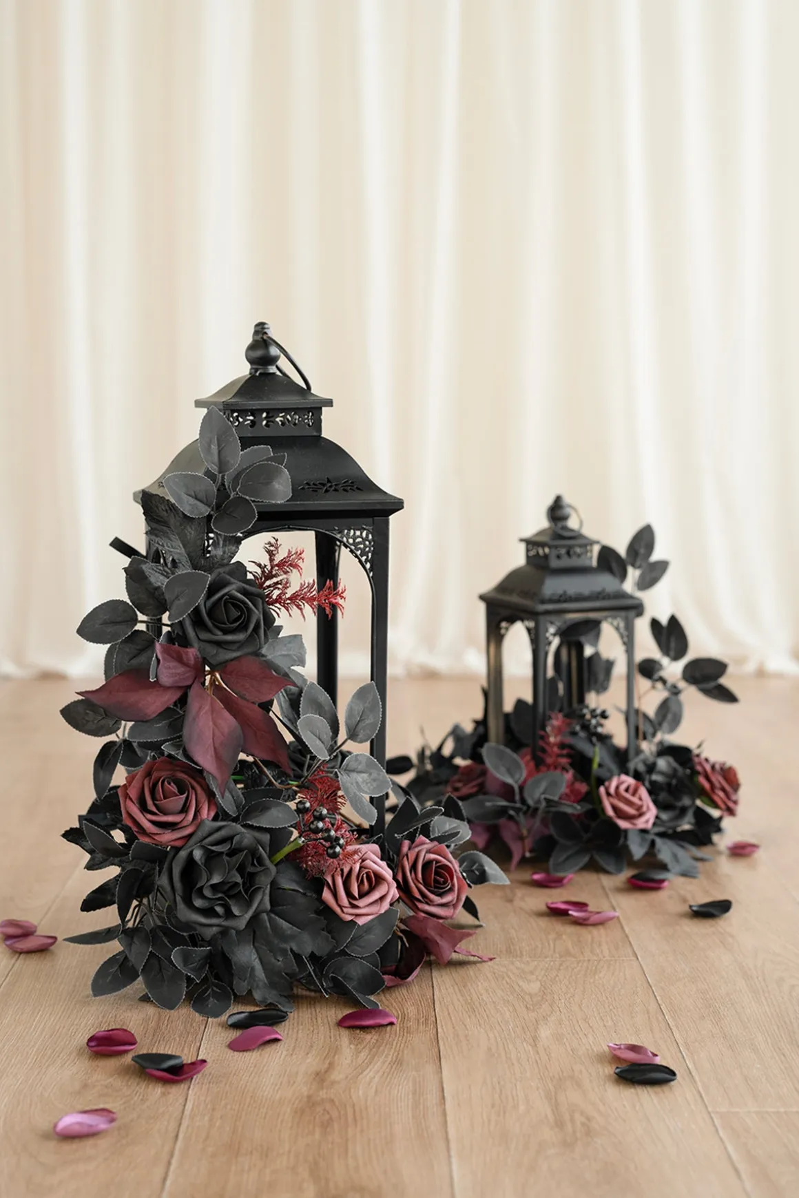 Wedding Flower Packages in Moody Burgundy & Black