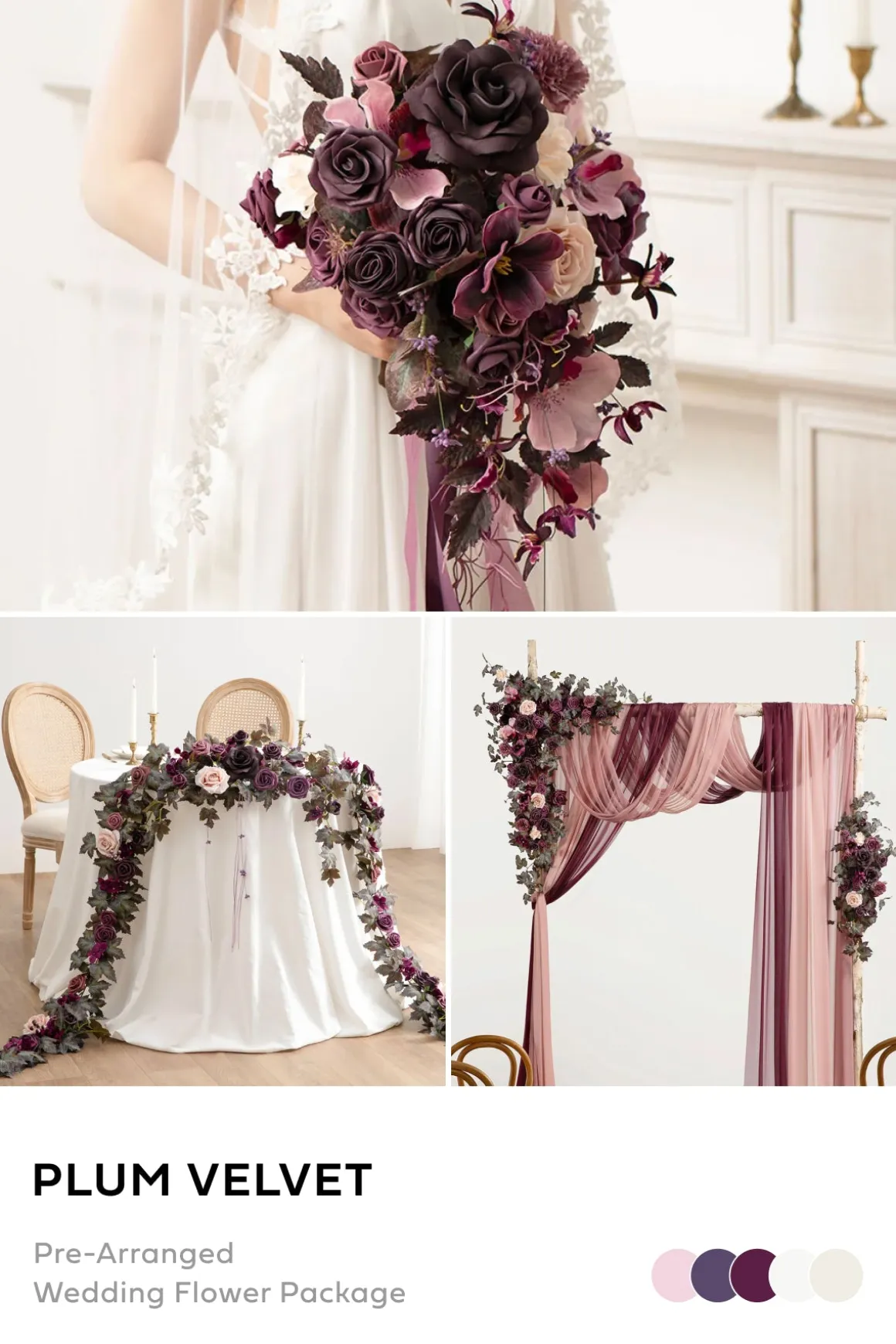 Wedding Flower Packages in Plum Velvet Wedding