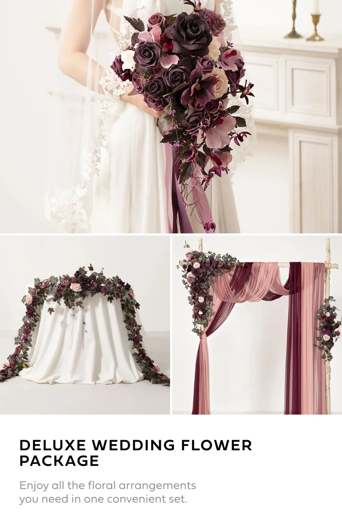 Wedding Flower Packages in Plum Velvet Wedding