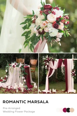 Wedding Flower Packages in Romantic Marsala