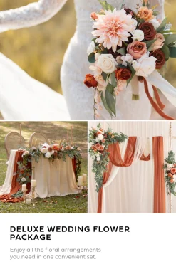 Wedding Flower Packages in Sunset Terracotta